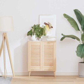 Puerta de armario de lamas 2 uds 61,5x29,5 cm madera de