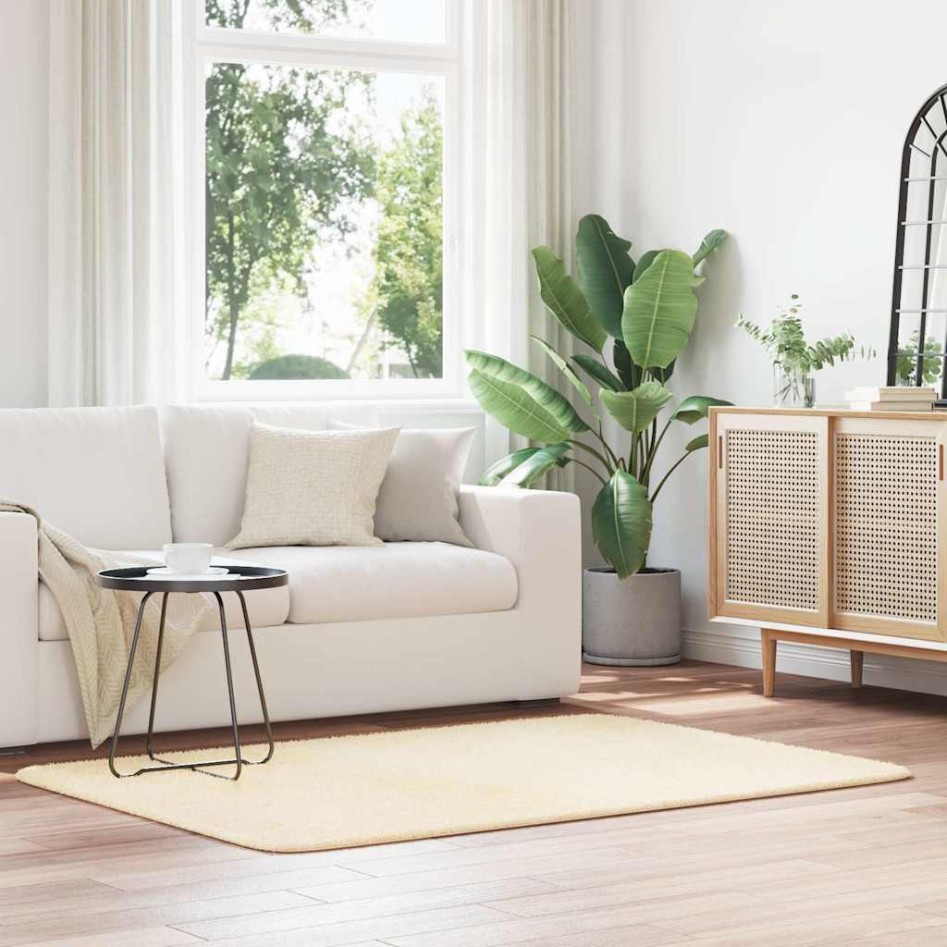 Alfombra de pelo largo NAVARRA color crema 120x170 cm