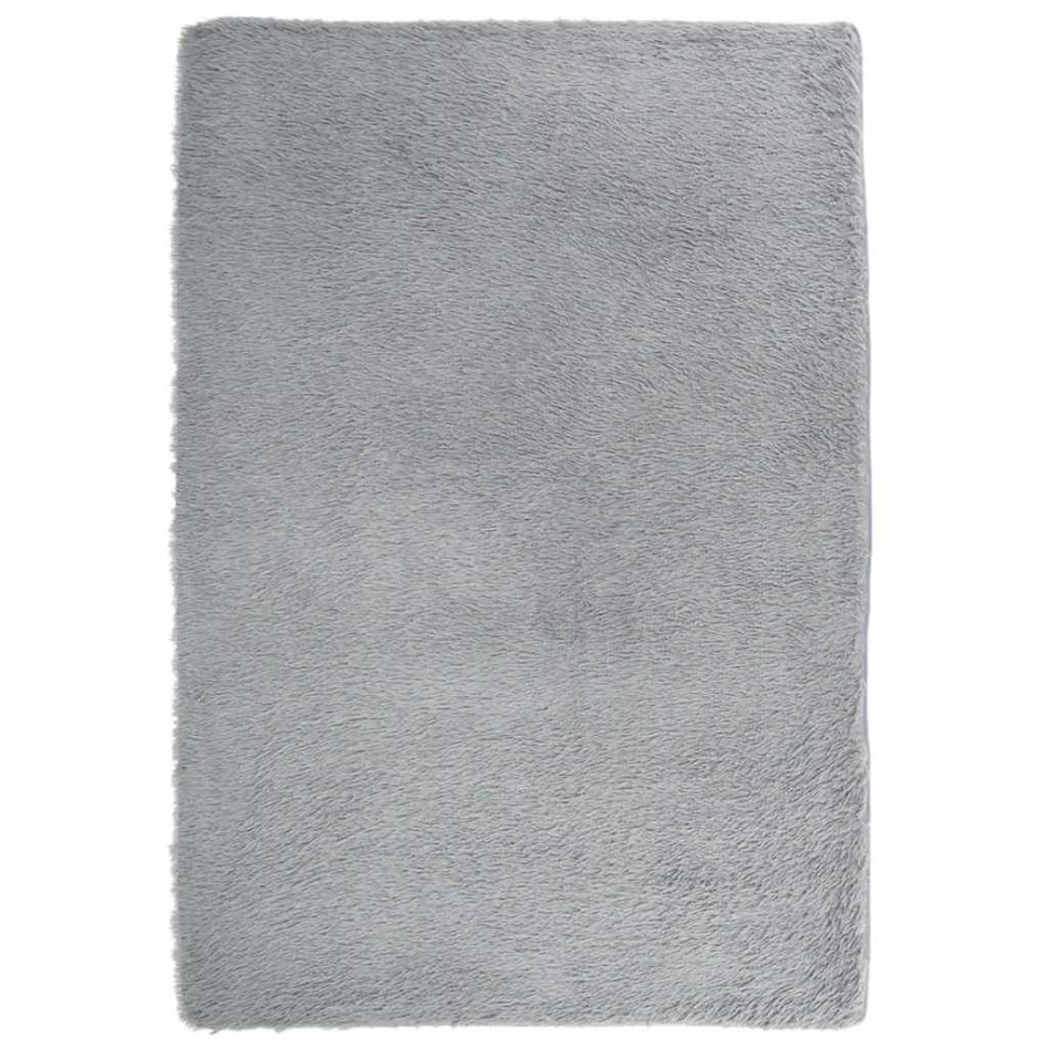 Alfombra peluda de pelo largo NAVARRA gris plateado 120x170