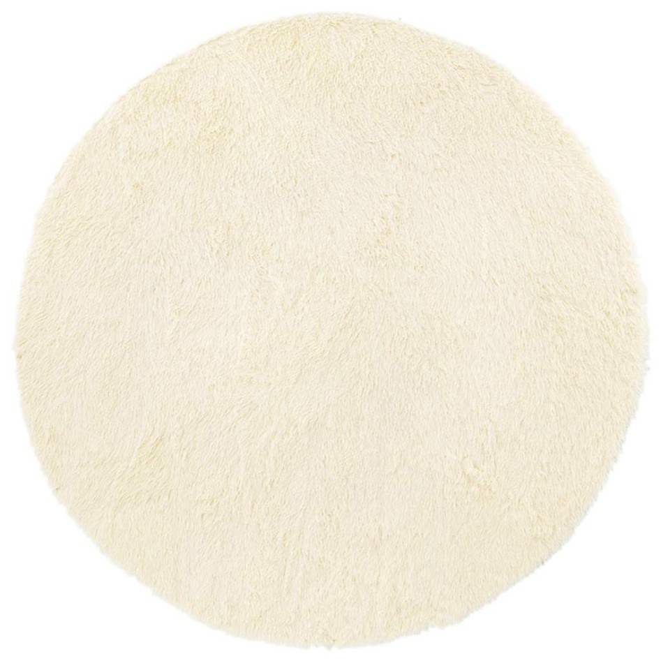 Alfombra peluda de pelo largo NAVARRA crema 160x160cm