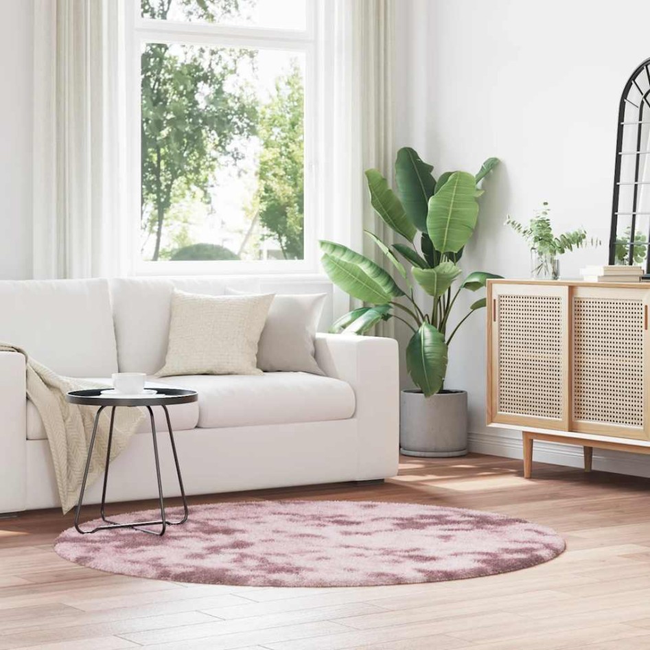 Alfombra de pelo largo NAVARRA rosa polvoriento 160x160