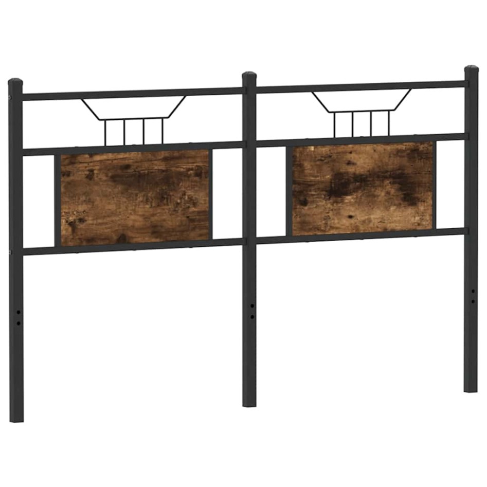 Cabecero de madera de ingeniería y acero roble ahumado 140