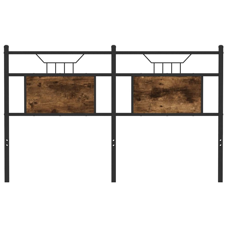 Cabecero de madera de ingeniería y acero roble ahumado 140