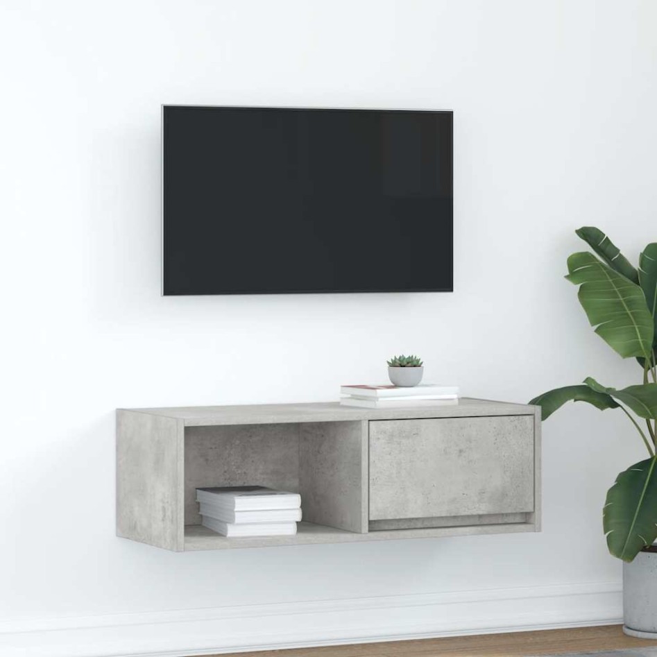 Mueble de TV de madera de ingeniería gris hormigón
