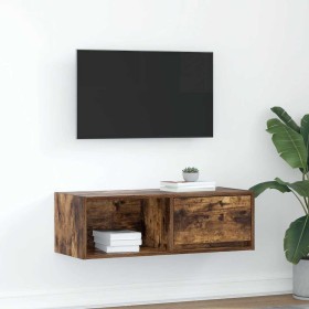 Mueble de TV de roble ahumado 80x31x25,5cm Madera de