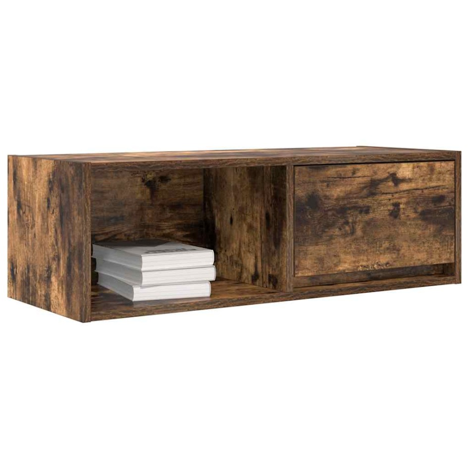 Mueble de TV de roble ahumado 80x31x25,5cm Madera de
