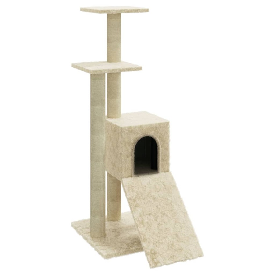 Rascador para gatos con postes de sisal color crema 92