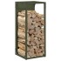 Leñero verde oliva 25x25x60 cm Acero laminado en