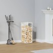 Leñero blanco 25x25x60 cm Acero laminado en frío