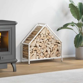 Leñero blanco 60x25x60 cm Acero laminado en