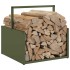 Leñero verde oliva 40x40x40 cm Acero laminado en