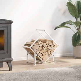 Leñero blanco 50x25x50 cm Acero laminado en