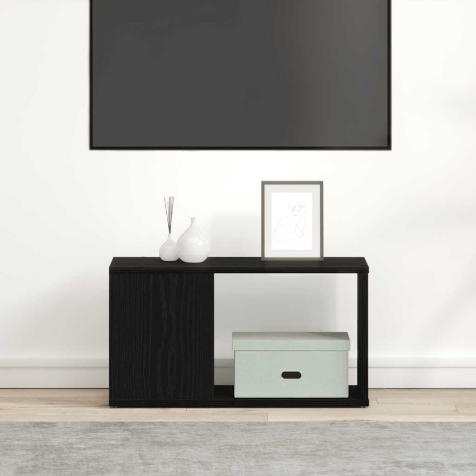 Mueble de TV de madera de roble negro 60x24x32