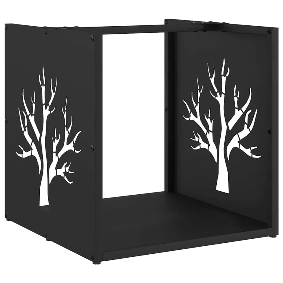 Leñero negro 40x40x40 cm Acero laminado en