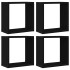 Estantes cúbicos de pared 4 uds roble negro 30x15x30