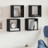 Estantes cúbicos de pared 4 uds roble negro 30x15x30