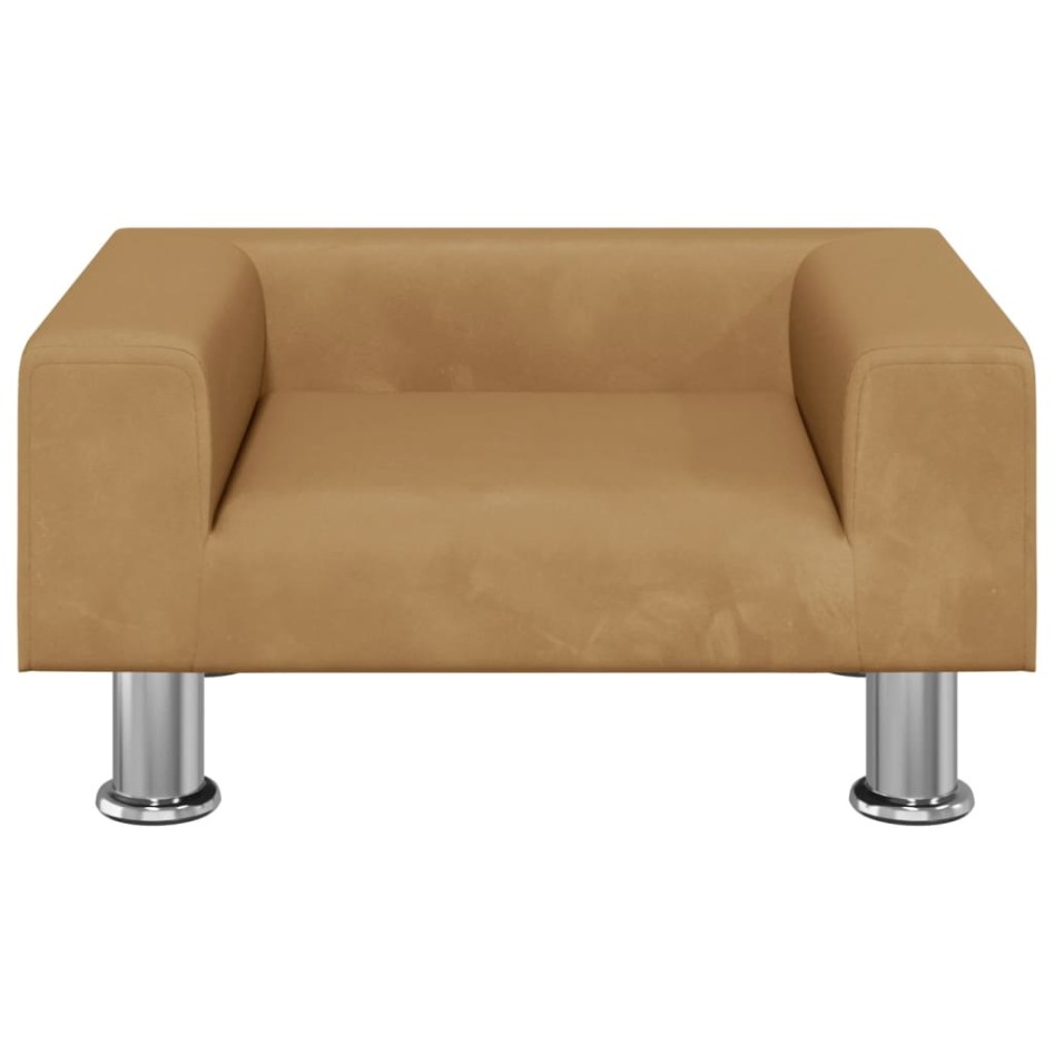 Sofá para niños de terciopelo marrón 50x40x26,5