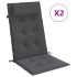 Cojines de silla respaldo alto 2 uds tela Oxford gris