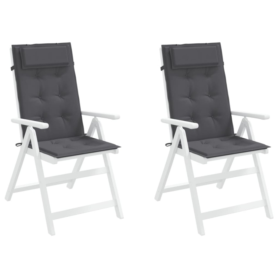 Cojines de silla respaldo alto 2 uds tela Oxford gris