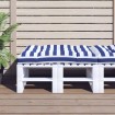 Cojín para palés tela a rayas azul y blanco 120x80x12 cm