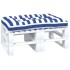 Cojín para palés tela a rayas azul y blanco 120x80x12