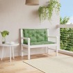 Cojines banco jardín 2 uds tela estampado de hojas 100x50x7 cm