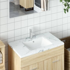 Lavabo de baño rectangular cerámica blanco 52x38,5x19,5