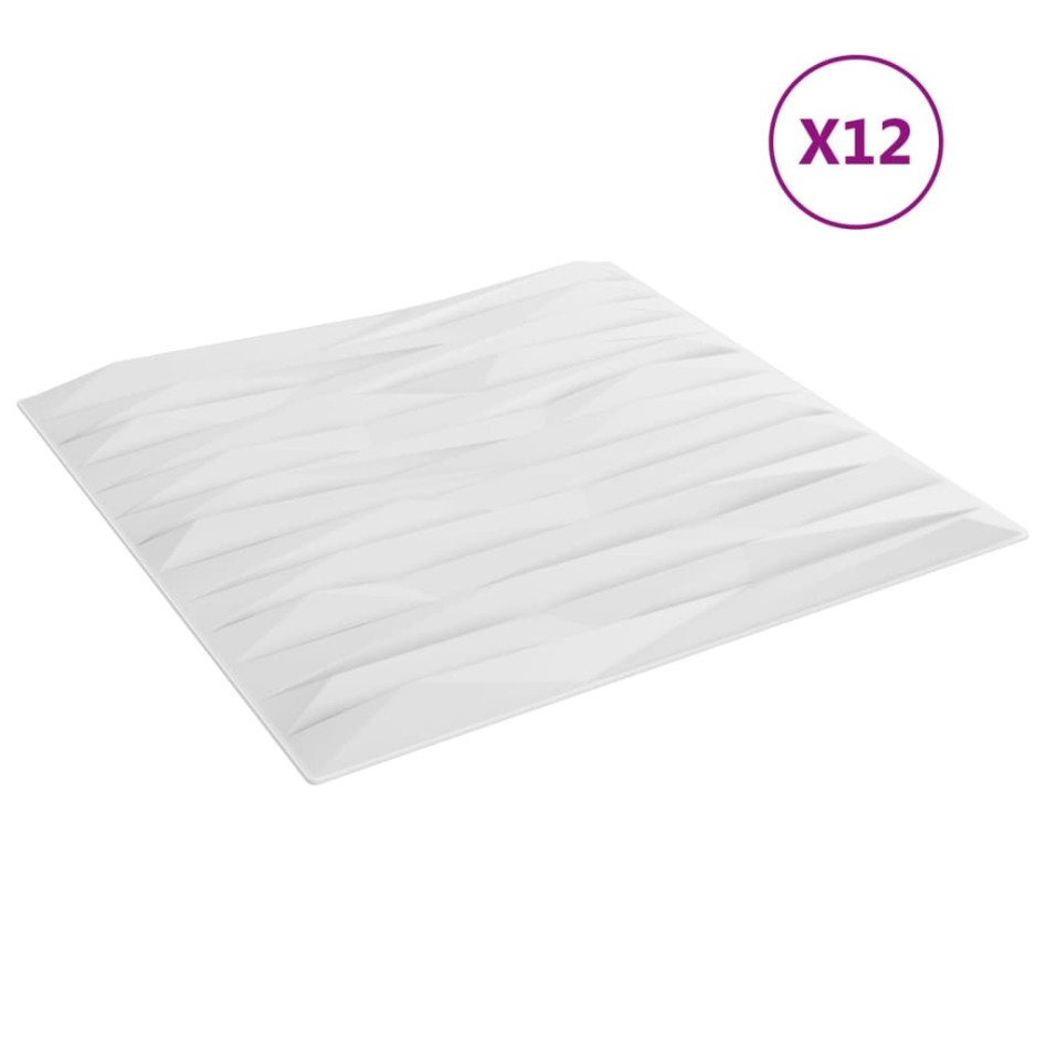 Paneles de pared 12 uds XPS piedra blanco 50x50 cm 3