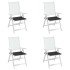 Cojines de silla de jardín 4 uds tela negro 40x40x3