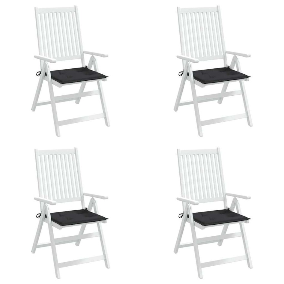 Cojines de silla de jardín 4 uds tela negro 40x40x3