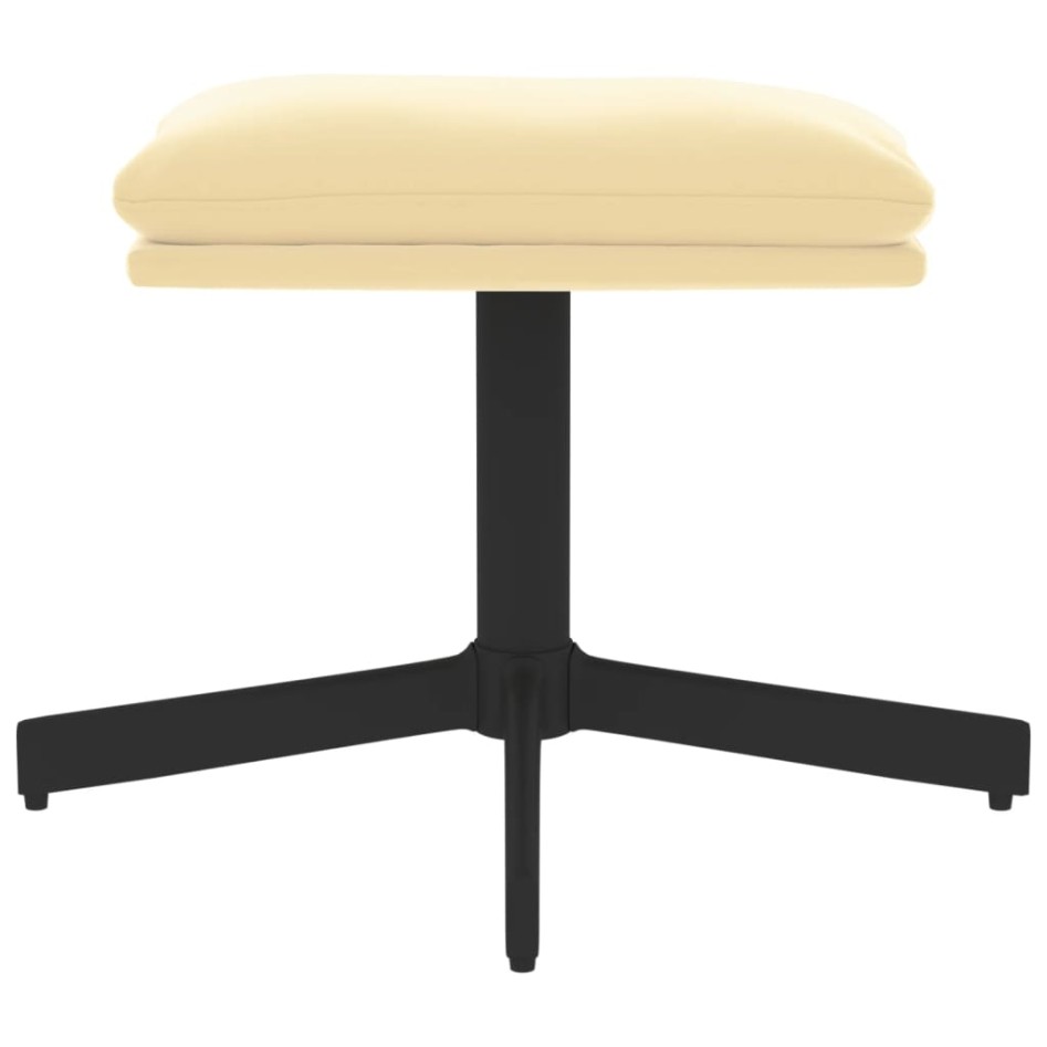 Reposapiés de terciopelo blanco crema 60x60x36