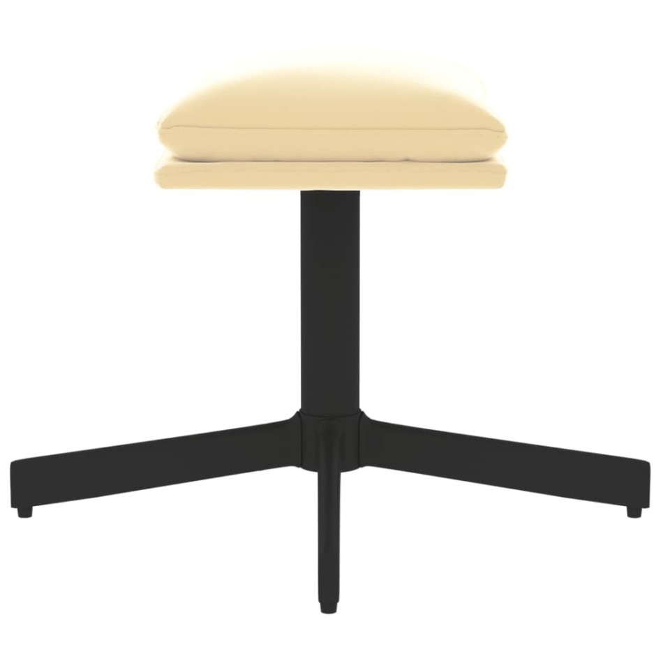 Reposapiés de terciopelo blanco crema 60x60x36