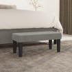 Banco de terciopelo gris claro 70x30x30 cm