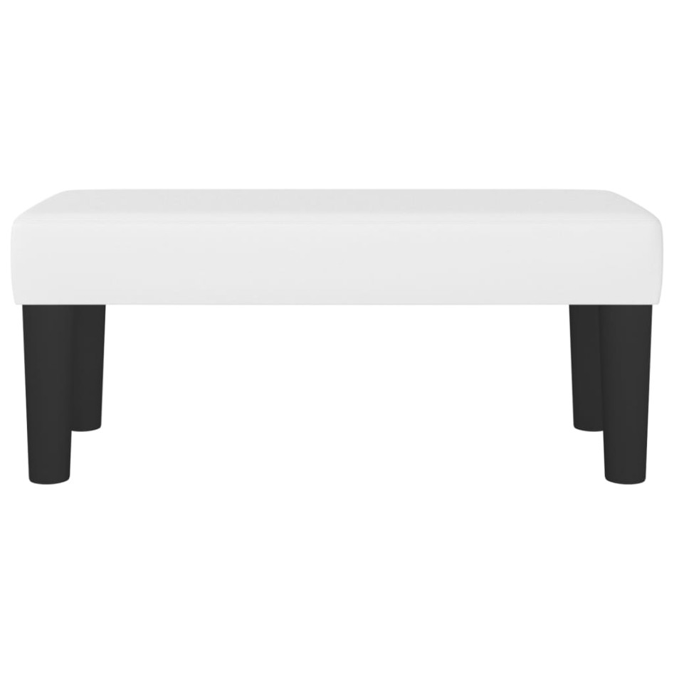 Banco de cuero sintético blanco 70x30x30