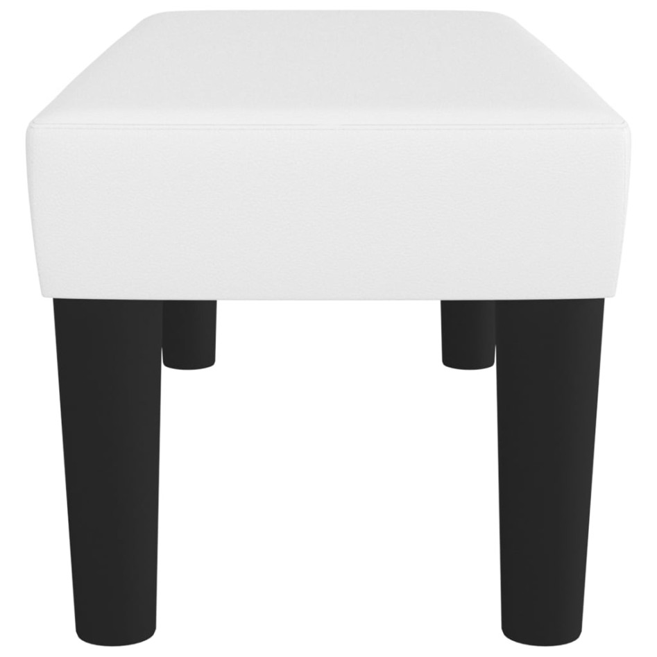 Banco de cuero sintético blanco 70x30x30