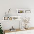Estantes de pared 2 uds madera contrachapada blanco