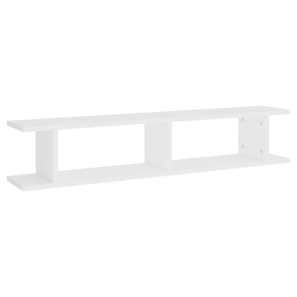 Estantes de pared 2 uds madera contrachapada blanco