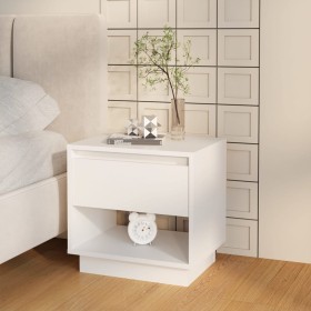 Mesita de noche madera contrachapada blanco 45x34x44