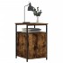 Mesita de noche madera contrachapada roble ahumado 40x42x60
