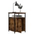 Mesita de noche madera contrachapada roble ahumado 40x42x60