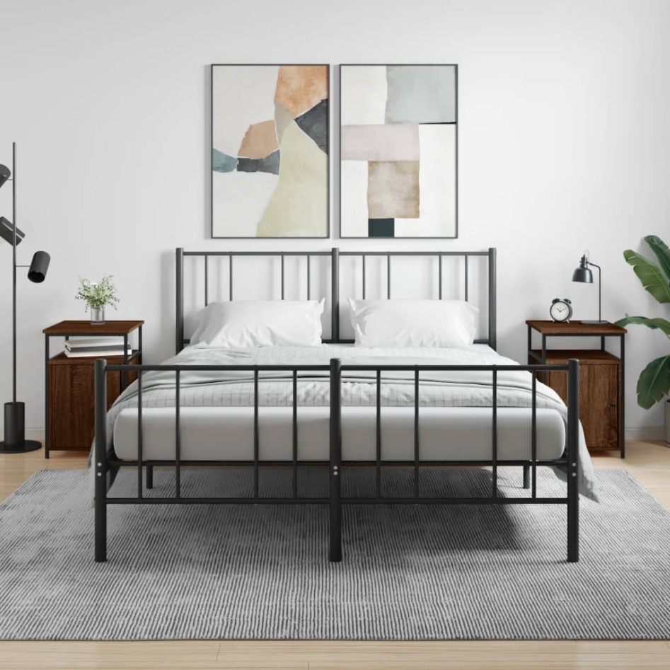 Mesitas de noche 2 uds contrachapada roble marrón 40x42x60