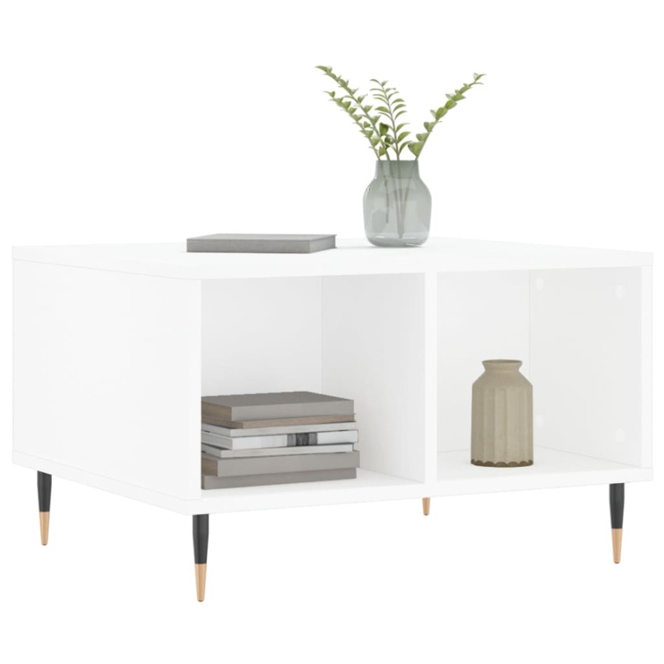 Mesa de centro madera contrachapada blanco 60x50x36,5