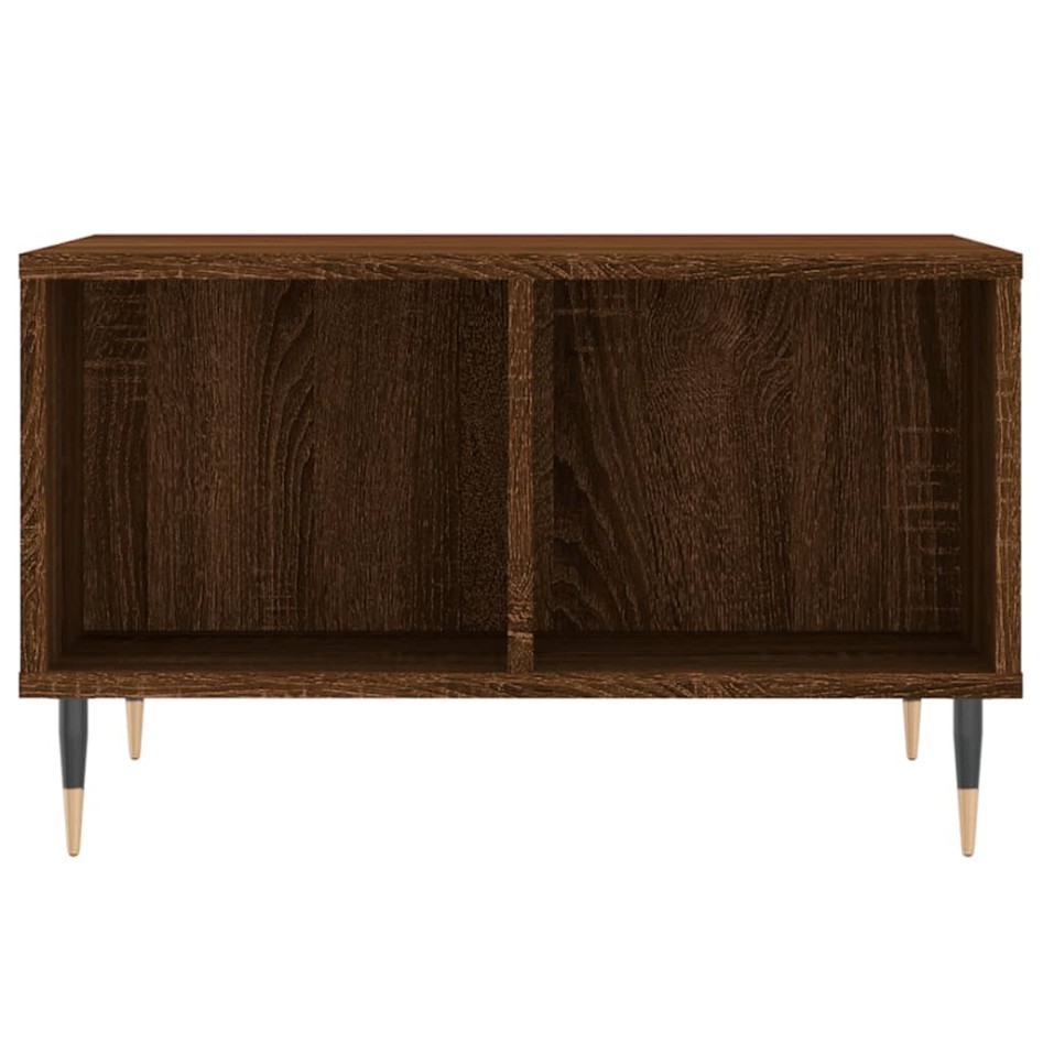 Mesa de centro madera contrachapada marrón roble 60x50x36,5