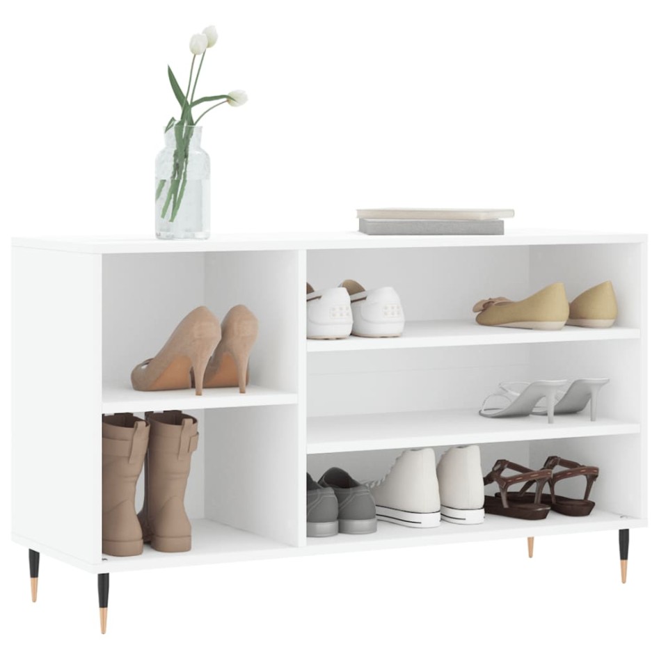 Mueble zapatero madera contrachapada blanco 102x36x60