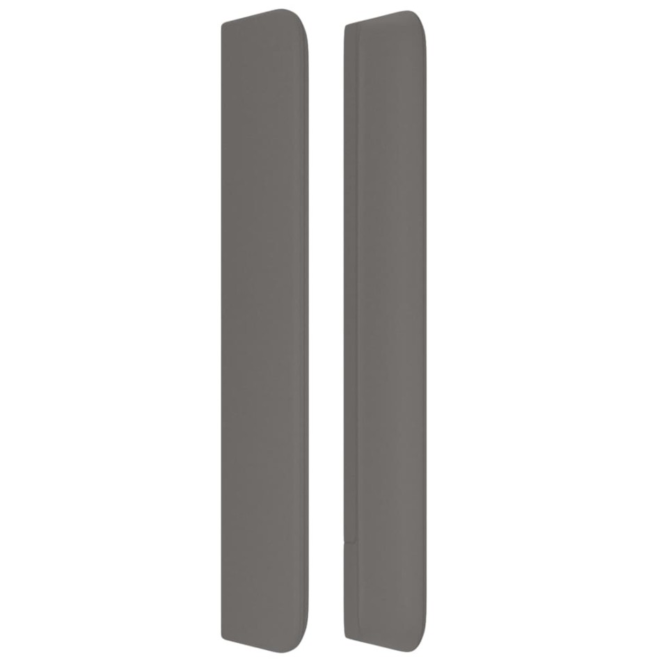 Cabecero con orejas de cuero sintético gris 203x16x118/128