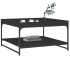 Mesa de centro madera de ingeniería y hierro negro 80x80x45