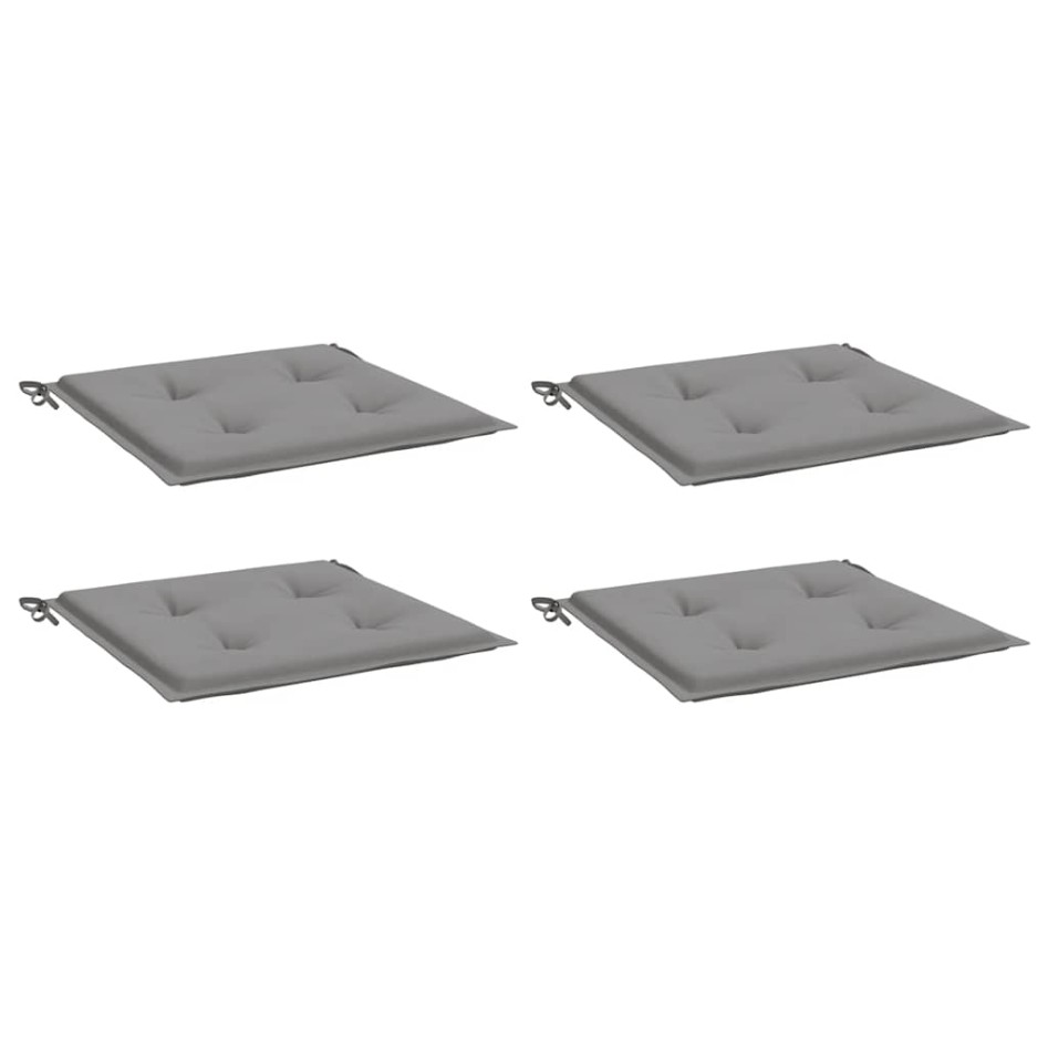 Cojines de silla de jardín 4 uds tela gris 40x40x3