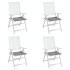 Cojines de silla de jardín 4 uds tela gris 40x40x3