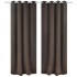 2 cortinas marrones oscuras con anillas blackout