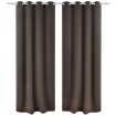 2 cortinas marrones oscuras con anillas blackout 135x245cm